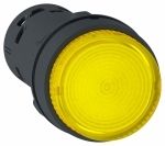 Кнопка 22мм 230В желтая с подсветкой
