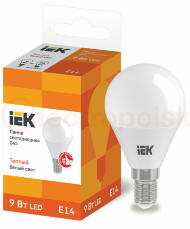 Лампа светодиодная LED 9вт Е14 тепло-белый матовый шар ECO Лампа светодиодная LED 9вт Е14 тепло-белый матовый шар ECO