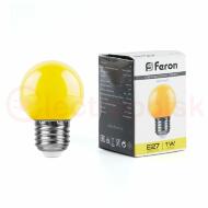 Лампа светодиодная LED 1вт Е27 желтый (шар) Лампа светодиодная LED 1вт Е27 желтый (шар)