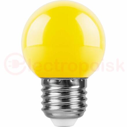 Лампа светодиодная LED 1вт Е27 желтый (шар) Лампа светодиодная LED 1вт Е27 желтый (шар)