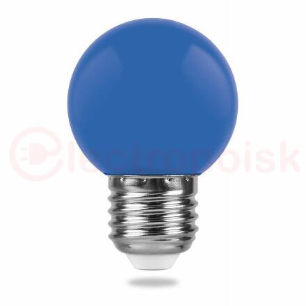 Лампа светодиодная LED 1вт Е27 синий (шар) Лампа светодиодная LED 1вт Е27 синий (шар)