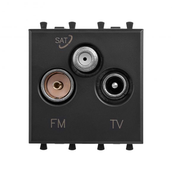 Розетка TV-FM-SAT модульная, ''Avanti'', ''Черный матовый'', 2 модуля 4412532
