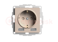 ATLASDESIGN РОЗЕТКА 16А c 2 USB A+A, 5В/2,4А, 2х5В/1,2А, механизм, ПЕСОЧНЫЙ ATLASDESIGN РОЗЕТКА 16А c 2 USB A+A, 5В/2,4А, 2х5В/1,2А, механизм, ПЕСОЧНЫЙ