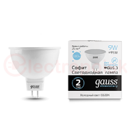 Лампа светодиодная LED 9 Вт 680 Лм 6500К холодная GU5.3 MR16 Elementary Gauss Лампа светодиодная LED 9 Вт 680 Лм 6500К холодная GU5.3 MR16 Elementary Gauss
