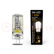 Лампа светодиодная LED 3 Вт 230 Лм 2700К теплая G4 капсула 220 В силикон Black Gauss Лампа светодиодная LED 3 Вт 230 Лм 2700К теплая G4 капсула 220 В силикон Black Gauss