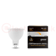 Лампа светодиодная LED 5 Вт 500 Лм 3000К теплая GU5.3 MR16 диммируемая Black Gauss Лампа светодиодная LED 5 Вт 500 Лм 3000К теплая GU5.3 MR16 диммируемая Black Gauss
