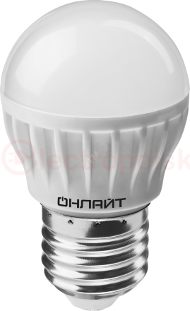 Лампа светодиодная LED 6вт E27 теплый матовый шар