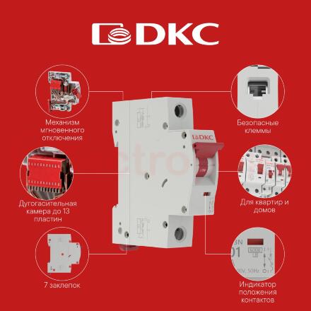 Выключатель автоматический двухполюсный 10А C 6кА MD63N-2PC10 DKC Выключатель автоматический двухполюсный 10А C 6кА MD63N-2PC10 DKC