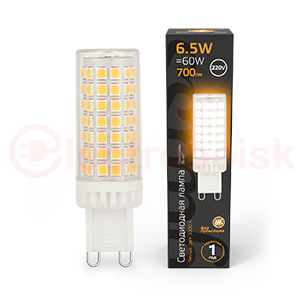 Лампа светодиодная LED 6.5 Вт 770 Лм 3000К теплая G9 капсула 220 В керамика Black Gauss Лампа светодиодная LED 6.5 Вт 770 Лм 3000К теплая G9 капсула 220 В керамика Black Gauss