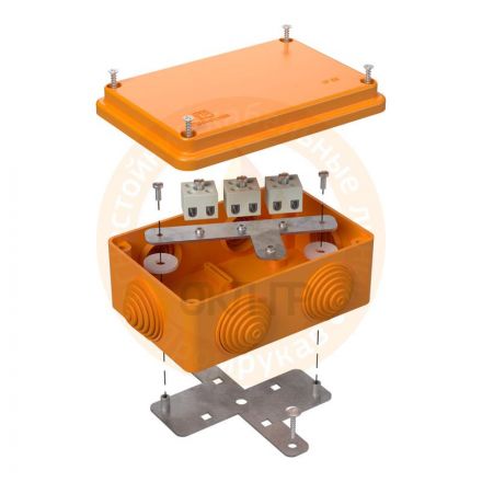 Коробка огнестойкая для открытой проводки 40-0340-FR1.5-6 Е15-Е120 120х80х50