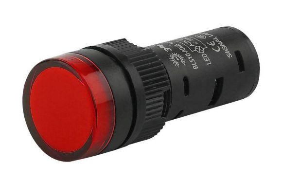 Лампа AD16DS(LED)матрица d16мм красный 24В AC/DC 