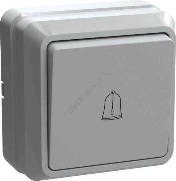 ОКТАВА Выключатель одноклавишный с кнопкой белый 10А EVO13-K01-10-DC