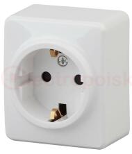 Розетка 2P+E Schuko, 16A-250В, ОУ, Эра Эксперт, белый, 11-2203-01 Розетка 2P+E Schuko, 16A-250В, ОУ, Эра Эксперт, белый, 11-2203-01