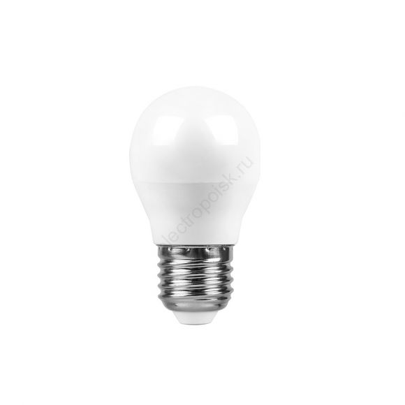 Лампа светодиодная LED 9вт Е27 теплый матовый шар (55082)