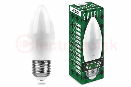 Лампа светодиодная LED 9вт Е27 белый матовая свеча