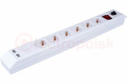 Фильтр сетевой NSP-USB-06-180-ESC-3x1 6 гнезд (1.8м)