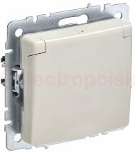 BRITE Розетка с заземлением с защитными шторками и крышкой 16А IP44 РСбш10-3-44-БрКр бежевый BRITE Розетка с заземлением с защитными шторками и крышкой 16А IP44 РСбш10-3-44-БрКр бежевый