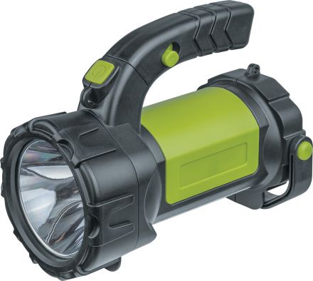 Фонарь светодиодный NPT-SP24-ACCU 3Вт+10LED 300лм 300м аккумуляторный прожектор+кемпинг пластик 2.4Ач