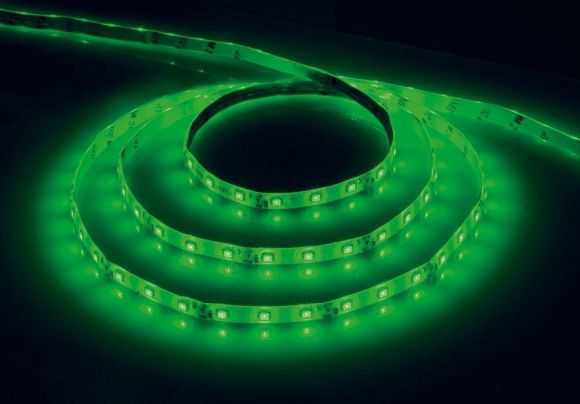 Лента светодиодная LEDх60/м 5м 4.8w/m 12в IP65 зеленый (27675)