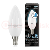 Лампа светодиодная LED 7 Вт 550 Лм 4100К белая E14 Свеча шаг. диммирование Black Gauss Лампа светодиодная LED 7 Вт 550 Лм 4100К белая E14 Свеча шаг. диммирование Black Gauss