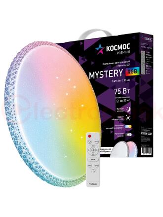 Светильник светодиодный ДБО-75 настенно-потолочный управляемый MYSTERY RGB 230В 3000-6500K 6000Лм 495x85мм с RGB подсветкой Светильник светодиодный ДБО-75 настенно-потолочный управляемый MYSTERY RGB 230В 3000-6500K 6000Лм 495x85мм с RGB подсветкой