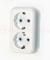 Валентина Розетка 2 поста наружная с заземлением  белый РА16-826