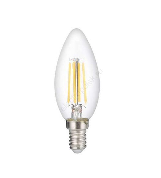 Лампа сетодиодная декоративная LED 8w E14 4000K свеча прозрачная филамент 230/50 Jazzway (5020757)