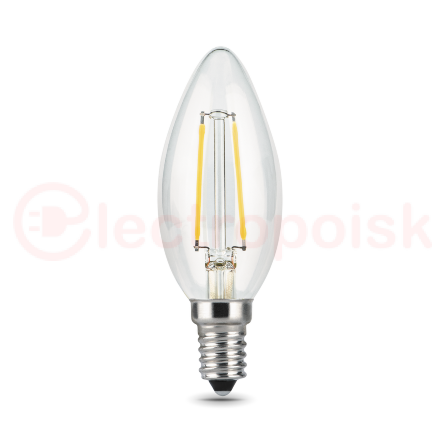 Лампа светодиодная филаментная LED 11 Вт 830 лм 4100К AC185-265В E14 свеча нейтральный  Black Filament Gauss