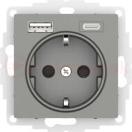 ATLASDESIGN РОЗЕТКА 16А c 2 USB A+C, 5В/2,4А/3,0А, 2х5В/1,5А, механизм, СТАЛЬ ATLASDESIGN РОЗЕТКА 16А c 2 USB A+C, 5В/2,4А/3,0А, 2х5В/1,5А, механизм, СТАЛЬ