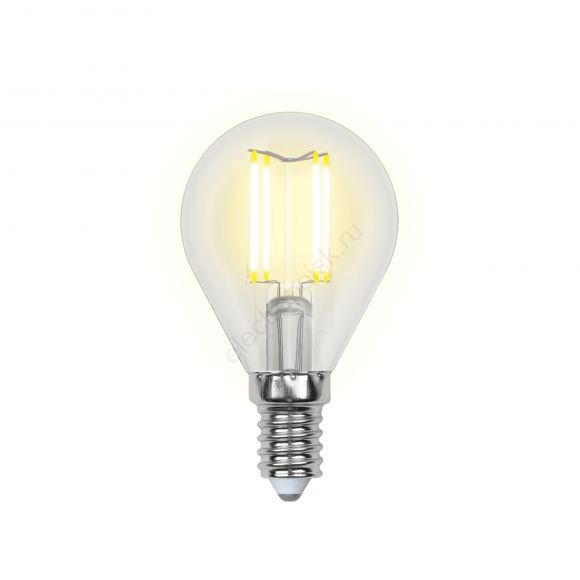 LED-G45-6W/NW/E14/CL GLA01TR Лампа светодиодная. Форма ''шар'', прозрачная. Серия Air. Белый свет (4000K). Картон. ТМ Uniel (UL-00002207)