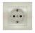 Розетка Бриллиант с заземлением с защитной шторкой слоновая кость