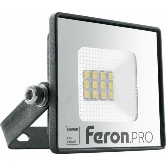 Прожектор светодиодный ДО-10w 6400К 900Лм IP65 черный Feron.PRO (41537)