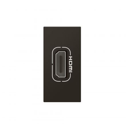 Розетка HDMI Mosaic 1 модуль - со шнуром - матовая черная