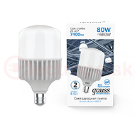 Лампа светодиодная LED 80 Вт 6400 Лм 6500К холодная E40 T140 Elementary Gauss Лампа светодиодная LED 80 Вт 6400 Лм 6500К холодная E40 T140 Elementary Gauss