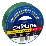Изолента ПВХ зеленая 19мм 20м Safeline Изолента ПВХ зеленая 19мм 20м Safeline