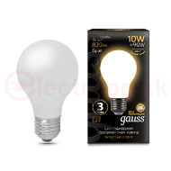 Лампа светодиодная LED 10 Вт 820 Лм 2700К теплая Е27 А60 milky Filament Gauss Лампа светодиодная LED 10 Вт 820 Лм 2700К теплая Е27 А60 milky Filament Gauss