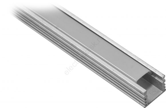 Профиль накладной алюминиевый 2м матовый экран 2 заглушки 4 крепежа для светодиодных лент