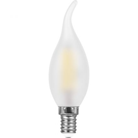 Лампа светодиодная LED 9вт Е14 теплый матовая свеча на ветру FILAMENT