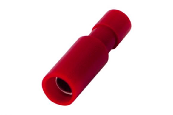 Разъем штекерный полностью изолир гнездо 4 мм 0.5-1.5 кв мм (РШПи-м 1.5-4 РшИмп 1,25-5-4) красный (08-0261)