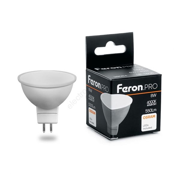 Лампа светодиодная LED 6вт 230в GU5.3 белый Feron.PRO (38084)