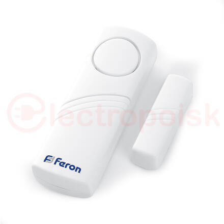 Звонок сигнализация 1 мелодия 2х1.5V/AA,громкоcть 90dB, белый, Feron