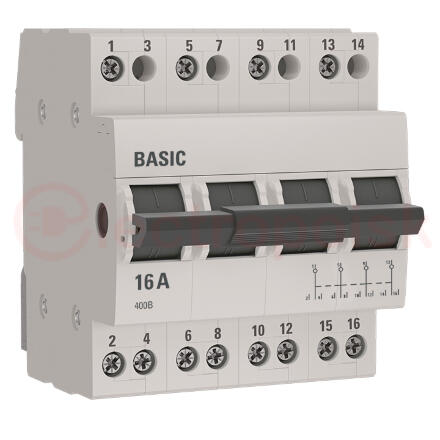 Переключатель трехпозиционный 4P 16А Basic