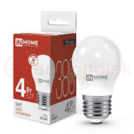 Лампа светодиодная LED-ШАР-VC 4Вт 230В Е27 4000К 380Лм IN HOME Лампа светодиодная LED-ШАР-VC 4Вт 230В Е27 4000К 380Лм IN HOME