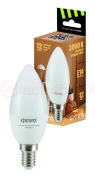 Лампа светодиодная LED 12Вт E14 3000K свеча 230/50 ФАZА Лампа светодиодная LED 12Вт E14 3000K свеча 230/50 ФАZА