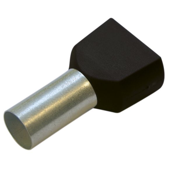 Гильза конечная для двух проводов 1,5/ 8 мм цвет чёрный (упак. 100 шт.) (270788)
