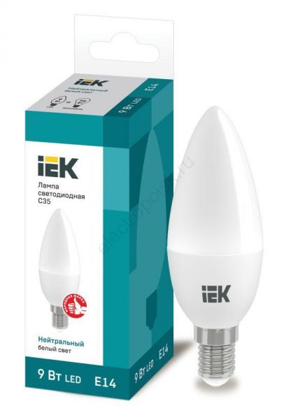 Лампа светодиодная LED 9вт Е14 белый матовая свеча ECO (LLE-C35-9-230-40-E14)