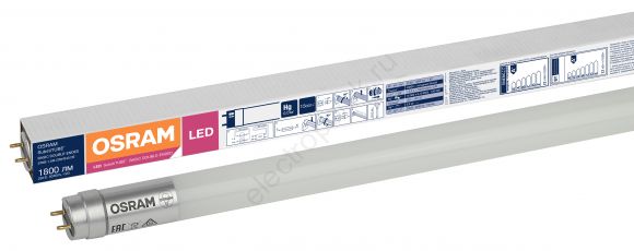 Лампа светодиодная LED 20Вт G13 4000К 1800лм трубка 230V FR Т8 (замена 58Вт) 1,5м OSRAM LS двустороннее подключение (4058075480186)
