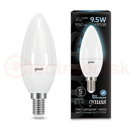 Лампа светодиодная LED 9.5 Вт 950 лм 4100К AC150-265В E14 свеча нейтральный  Black Gauss