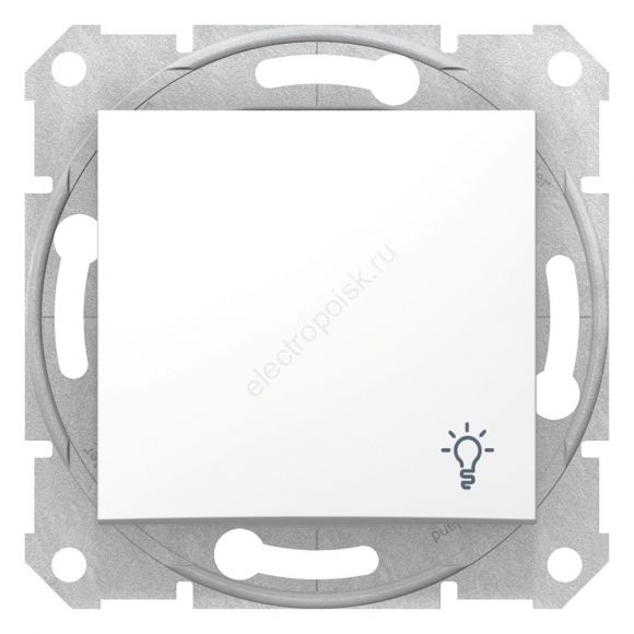 Sedna Выключатель кнопочный одноклавишный свет в рамку белый SDN0900121