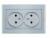 Розетка Бриллиант двойная без заземления с защитной шторкой серебро